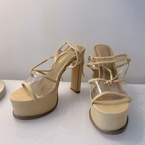 Canvas Heels w/ Ankle Wrap